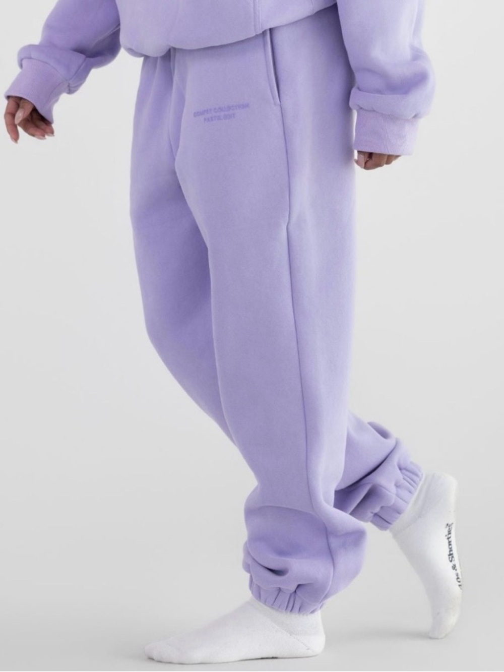 Pastel Lavender Joggers with Elastic Cuff